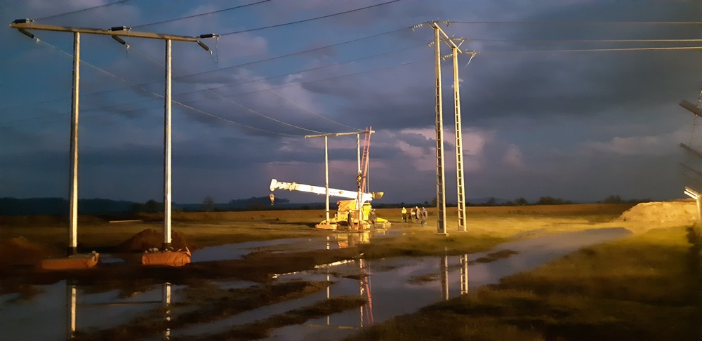 63KV Overhead Line Stringing Completed